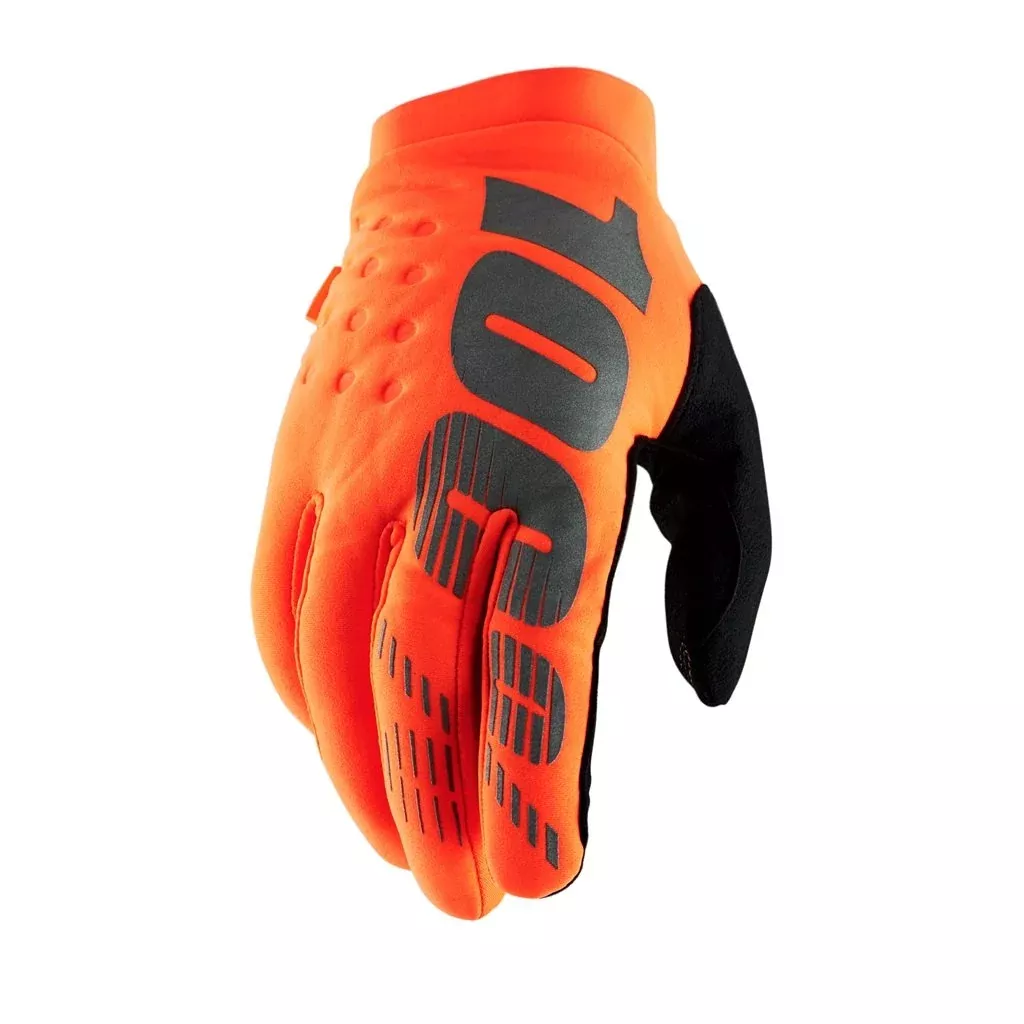 100% Brisker Cold Weather MTB Glove - Fluo Orange-Black