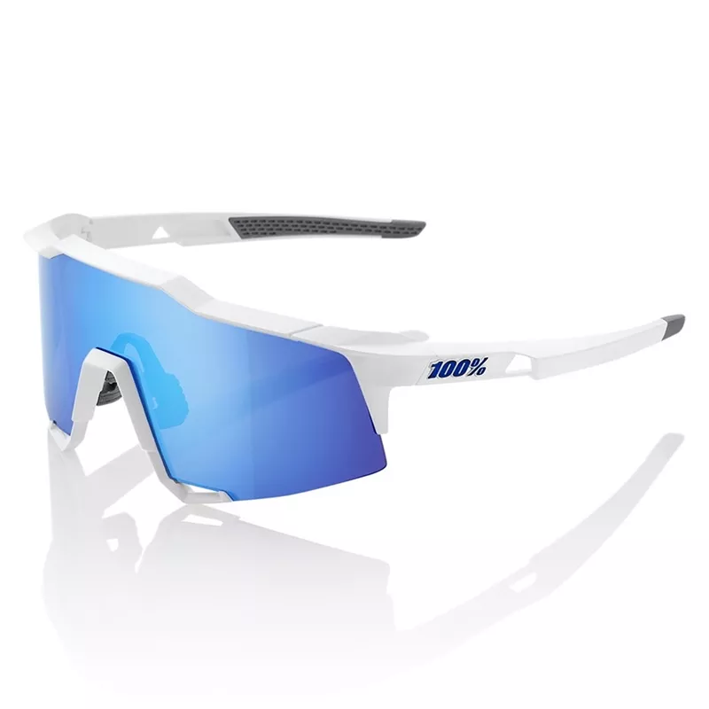 100% Speedcraft Matte White/HiPER Blue MultilayerLens