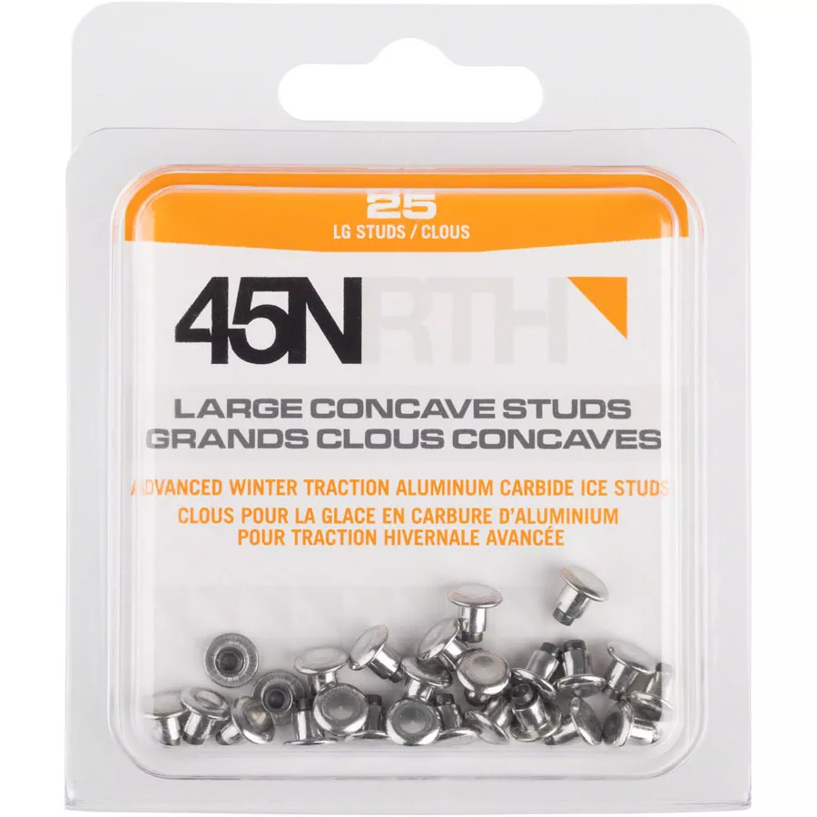 45NRTH Large Concave Carbide Aluminum Tire Studs 25 Pack